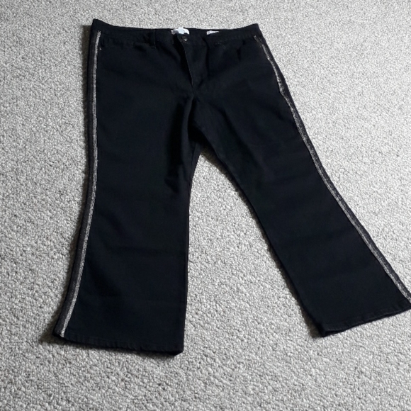 New Side Stripe High Waist Crop Kick Flare Jeans - Picture 3 of 8